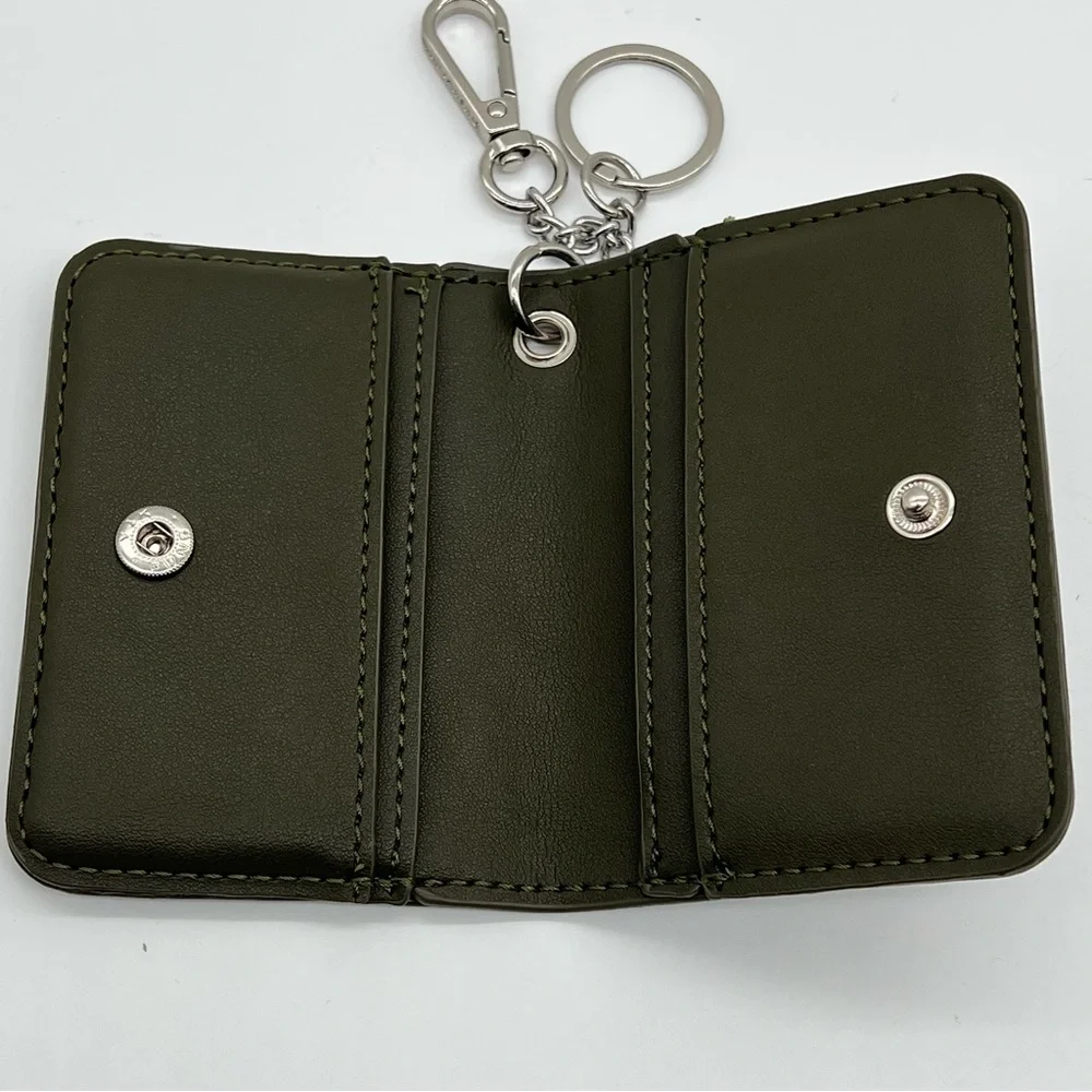 Steve Madden Olive Green Keychain Card Case Wallet NWOT